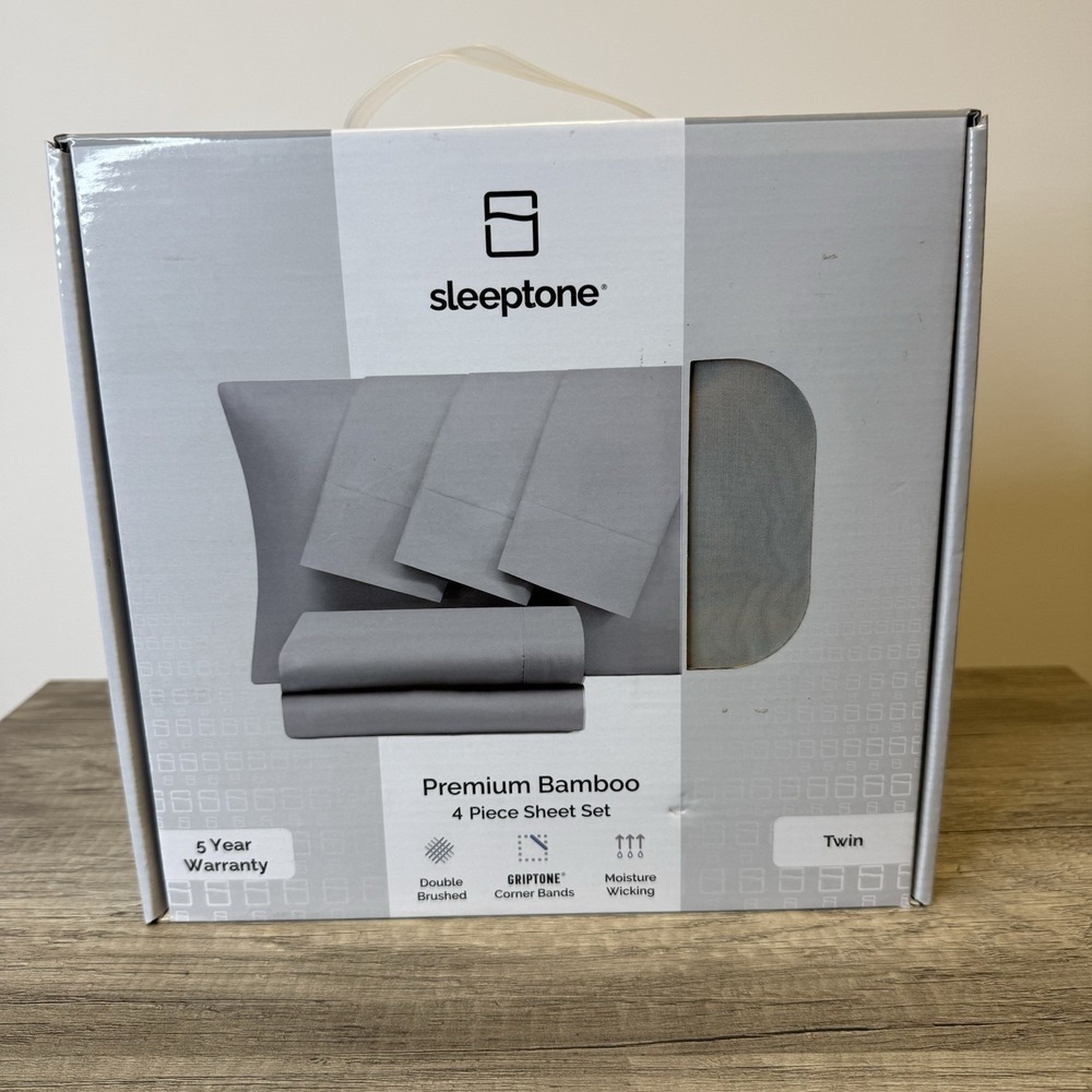 Sleeptone Premium Bamboo Sheets Twin NWT gray